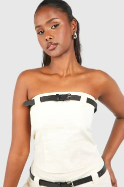 Bandeau Longline Tissé à Détail Ceinture