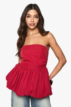 boohoo Bandeau Peplum Bouffant à Dos Froncé<Femme Tops