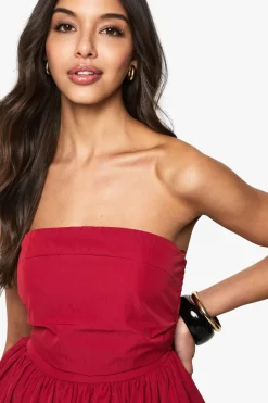 boohoo Bandeau Peplum Bouffant à Dos Froncé<Femme Tops