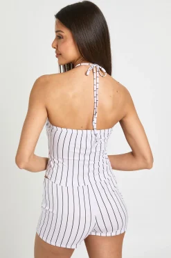 Bandeau À Rayures Avec Bretelle Licou