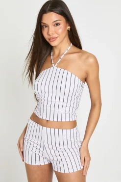 Bandeau À Rayures Avec Bretelle Licou