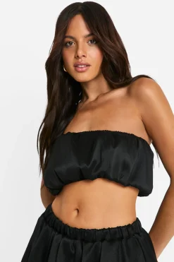boohoo Bandeau tissé à manches bouffantes<Femme Tops