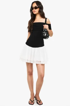 Bardot Chiffon Mix Mini Dress