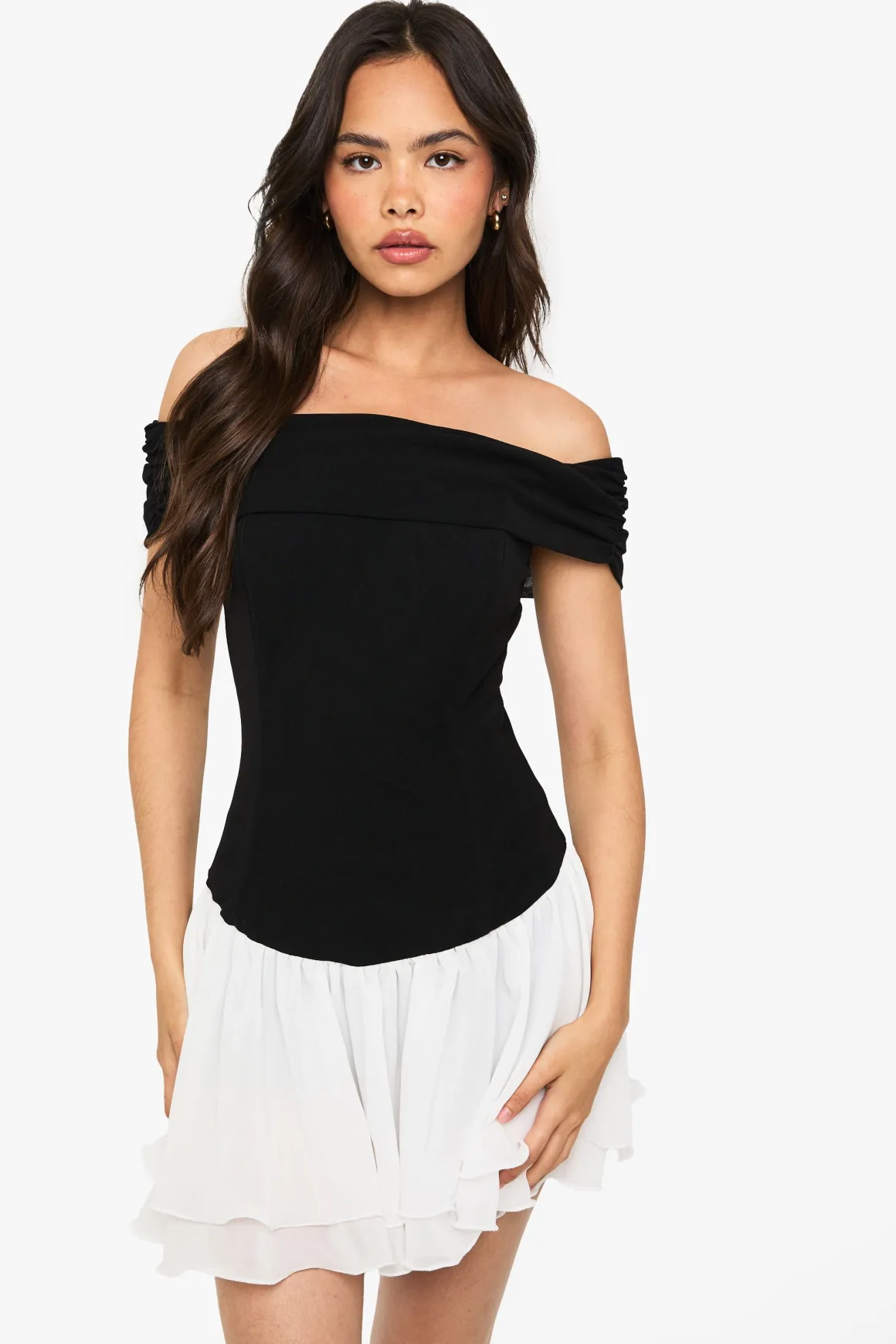 Bardot Chiffon Mix Mini Dress