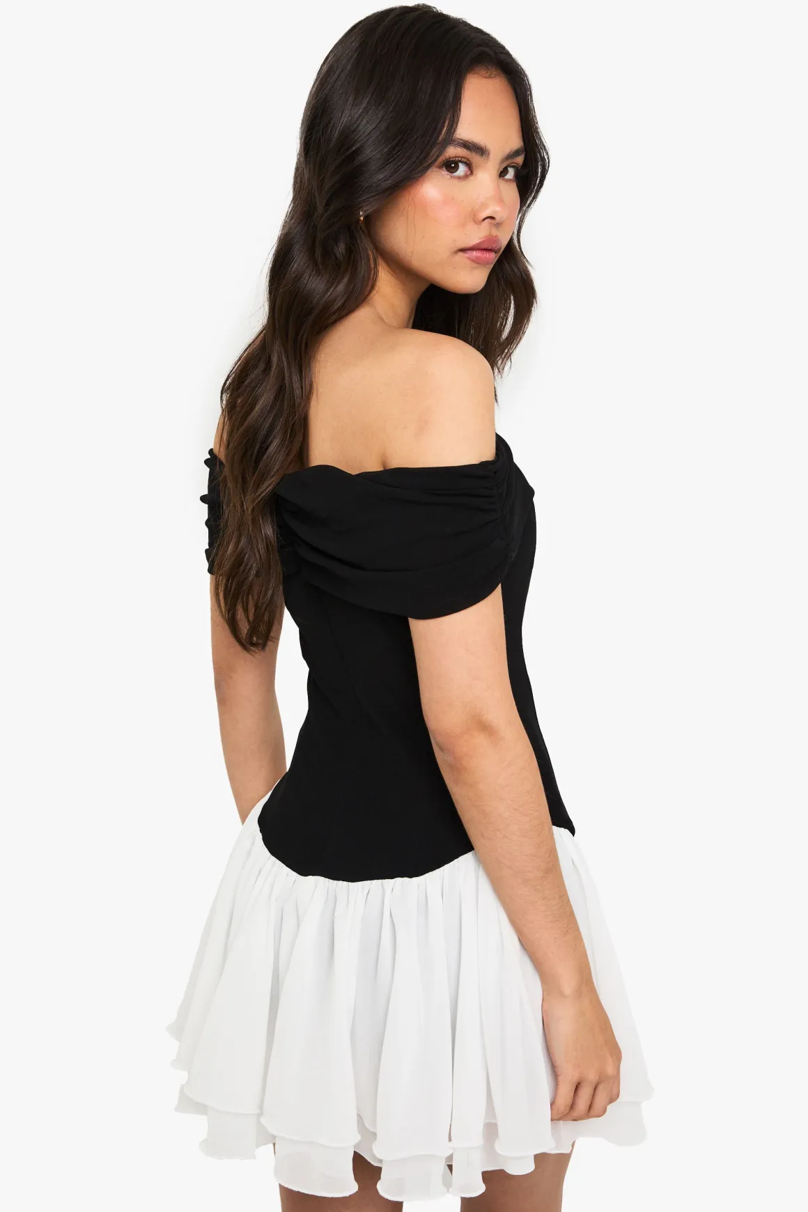Bardot Chiffon Mix Mini Dress