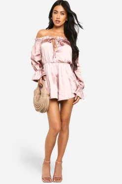 Bardot Combinaison en Satin Ruched
