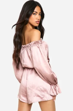 Bardot Combinaison en Satin Ruched