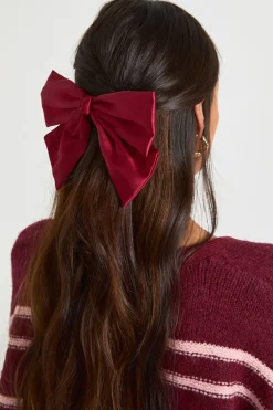boohoo Barrette à cheveux avec nœud en satin< Satin Et Dentelle|Looks Bordeaux