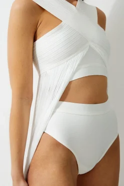 Bas de bikini bandage à taille haute