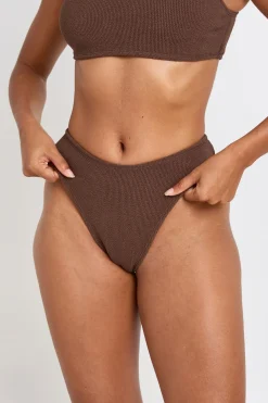Bas De Bikini Échancré À Texture
