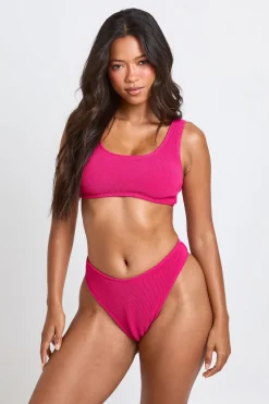 Bas De Bikini Échancré À Texture