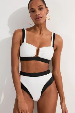 KarenMillen Bas de bikini à coupe haute avec bordure contrastante<Femme Maillots De Bain|Tenues De Plage
