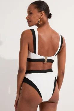 KarenMillen Bas de bikini à coupe haute avec bordure contrastante<Femme Maillots De Bain|Tenues De Plage