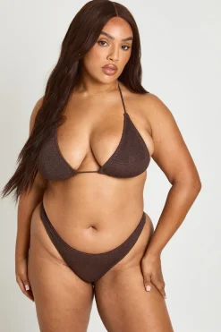 boohoo Bas De Bikini Culotte Uni Froissé Premium Taille Unique<Femme Maillots De Bain|Tenues De Plage