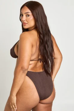 boohoo Bas De Bikini Culotte Uni Froissé Premium Taille Unique<Femme Maillots De Bain|Tenues De Plage