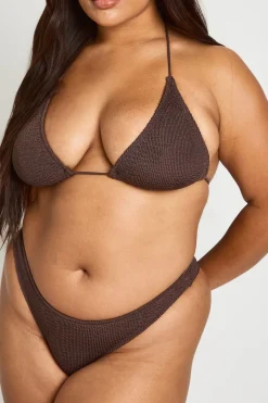 boohoo Bas De Bikini Culotte Uni Froissé Premium Taille Unique<Femme Maillots De Bain|Tenues De Plage