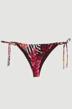 KarenMillen Bas de bikini à détails imprimés et à nouer sur les côtés<Femme Maillots De Bain