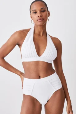KarenMillen Bas de bikini en bandage transparent à rayures<Femme Maillots De Bain|Tenues De Plage