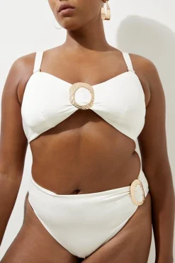 Bas de bikini grande taille avec détail de bordure lisse