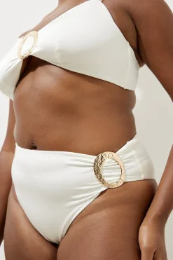 Bas de bikini grande taille avec détail de bordure lisse