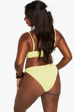 boohoo Bas De Bikini Grande Taille Essentiels À Effet Froissé Et Décolleté En V<Femme Maillots De Bain