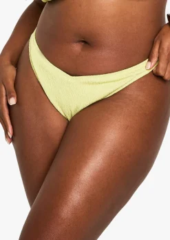 boohoo Bas De Bikini Grande Taille Essentiels À Effet Froissé Et Décolleté En V<Femme Maillots De Bain