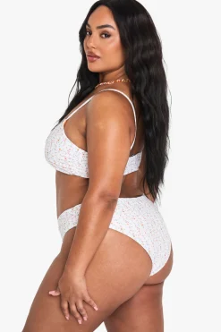 Bas De Bikini Grande Taille Réversible À Fleurs Ditsy Avec Liens Sur Les Côtés