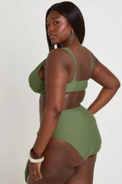 Bas De Bikini Grande Taille Taille Haute Avec Détail Drapé Et Contrôle Du Ventre