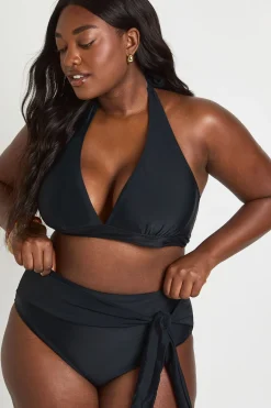boohoo Bas De Bikini Grande Taille Taille Haute Gainant Avec Détail Drapé<Femme Maillots De Bain|Tenues De Plage