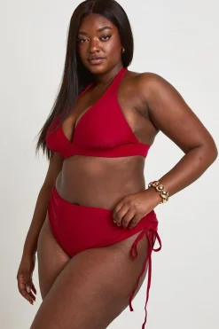 boohoo Bas De Bikini Grande Taille Taille Haute Froncé Avec Effet Ventre Plat<Femme Maillots De Bain|Tenues De Plage
