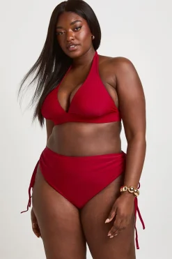 boohoo Bas De Bikini Grande Taille Taille Haute Froncé Avec Effet Ventre Plat<Femme Maillots De Bain|Tenues De Plage