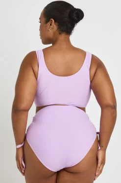 Bas De Bikini Grande Taille Taille Haute Froncé Avec Contrôle Du Ventre