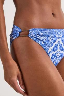 Bas de bikini à imprimé foulard bleu