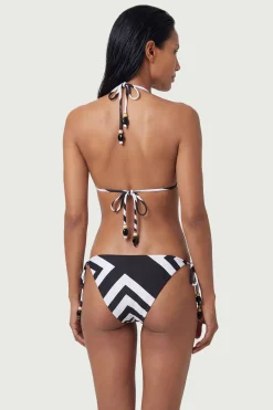 Bas De Bikini À Imprimé Rayé Avec Détails De Perles