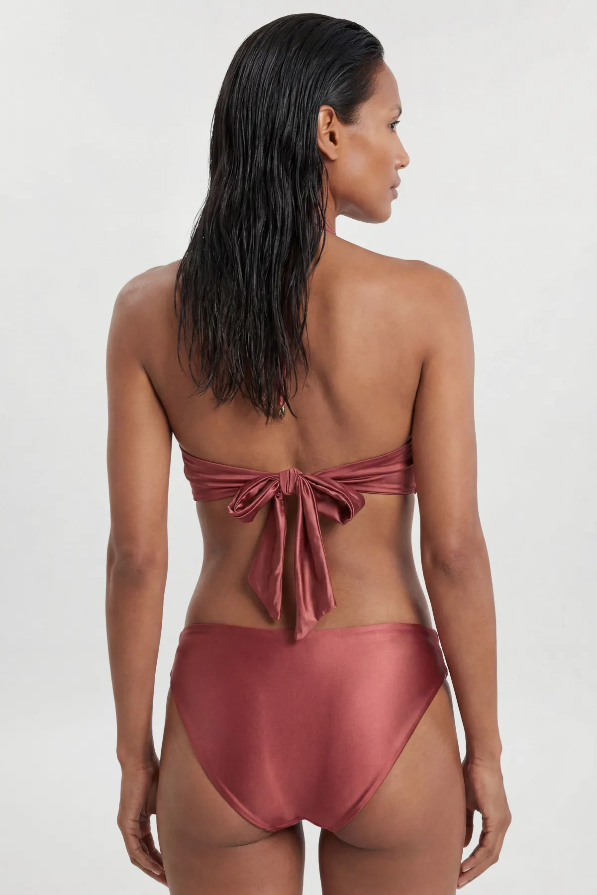 KarenMillen Bas De Bikini Métallisé Avec Détail Drapé<Femme Maillots De Bain|Tenues De Plage