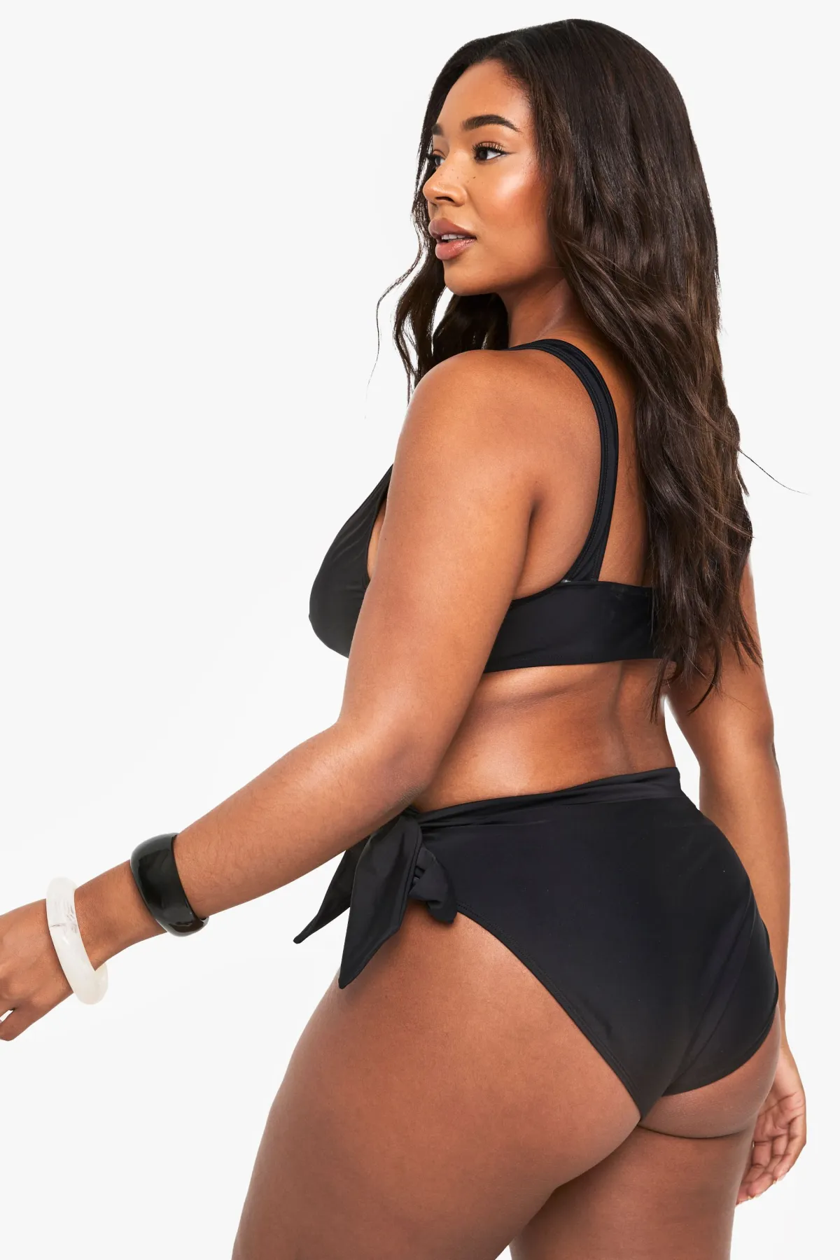 boohoo Bas de bikini à nouer pour grandes tailles<Femme Maillots De Bain|Tenues De Plage