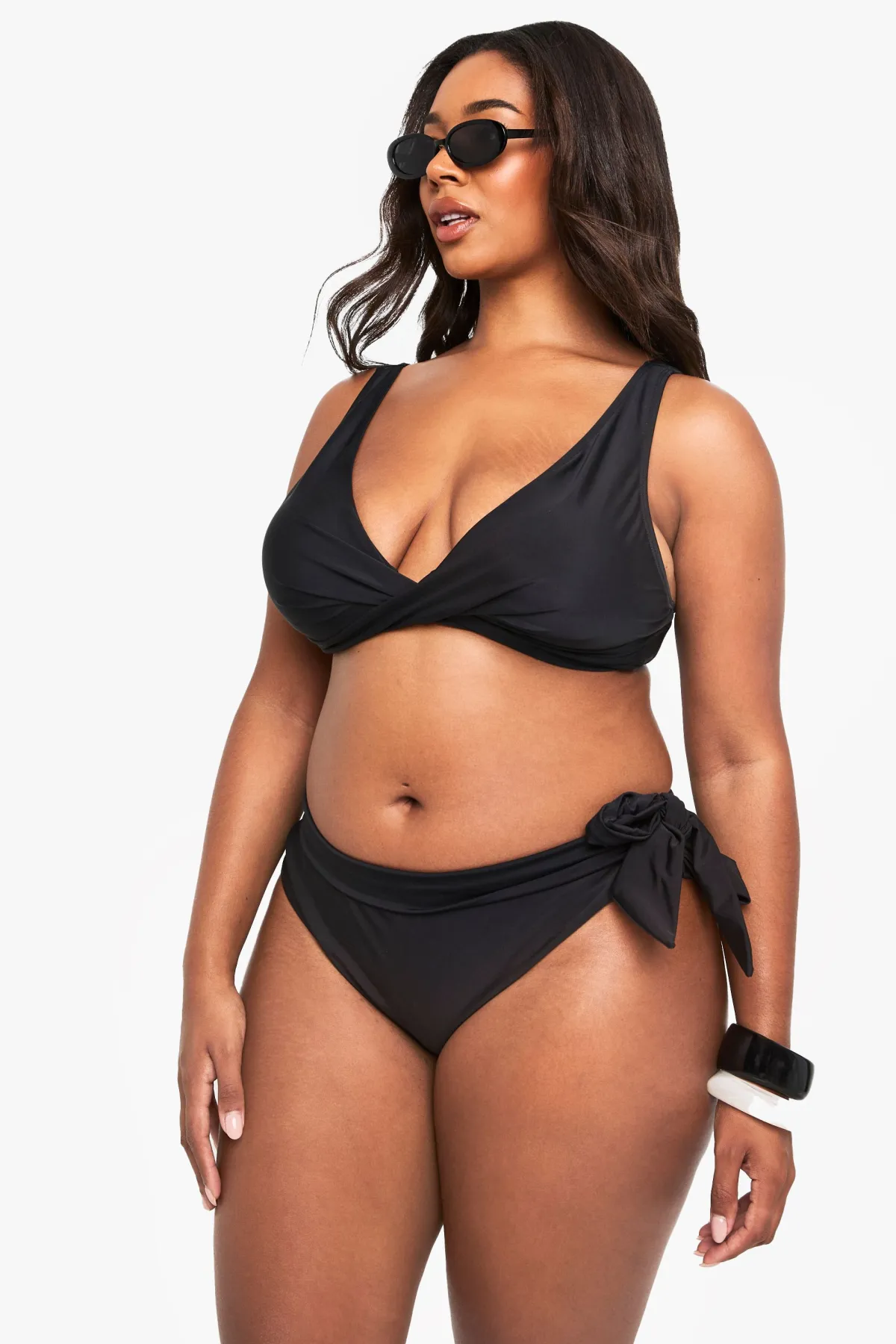 boohoo Bas de bikini à nouer pour grandes tailles<Femme Maillots De Bain|Tenues De Plage