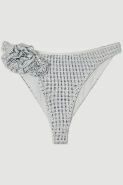 Bas de bikini orné à motif rosette premium