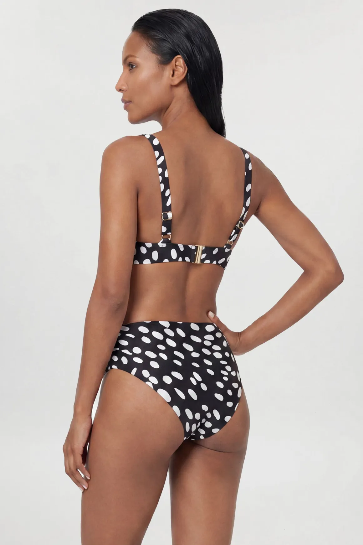 Bas De Bikini Plongeant À Imprimé À Pois