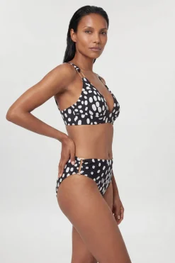 Bas De Bikini Plongeant À Imprimé À Pois