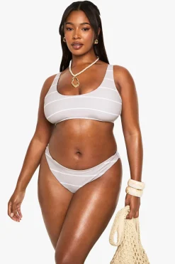 Bas De Bikini Rayé Essentials Grande Taille
