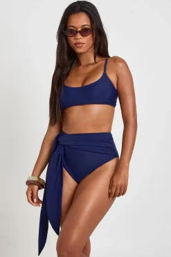 Bas De Bikini Taille Haute Avec Détail Drapé Et Effet Ventre Plat