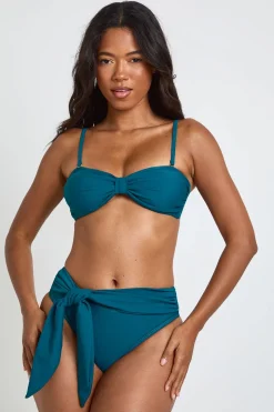 Bas De Bikini Taille Haute Avec Détail Drapé Et Effet Ventre Plat
