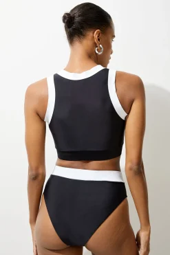 Bas de Bikini Taille Haute Échancré