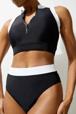 Bas de Bikini Taille Haute Échancré