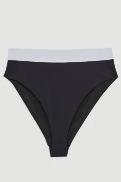 Bas de Bikini Taille Haute Échancré