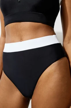 Bas de Bikini Taille Haute Échancré
