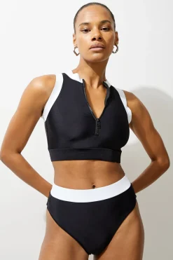 Bas de Bikini Taille Haute Échancré