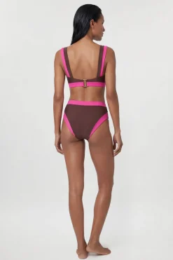 Bas De Bikini Taille Haute À Finitions Contrastées