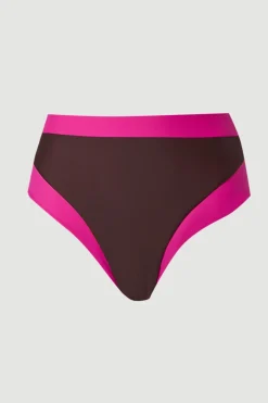 Bas De Bikini Taille Haute À Finitions Contrastées